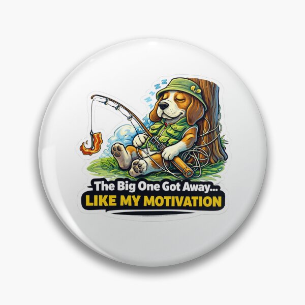 Item preview, Beagle Fishing Nap - The Big One Got Away Like My Motivation Sticker designed and sold by Gentlestate.