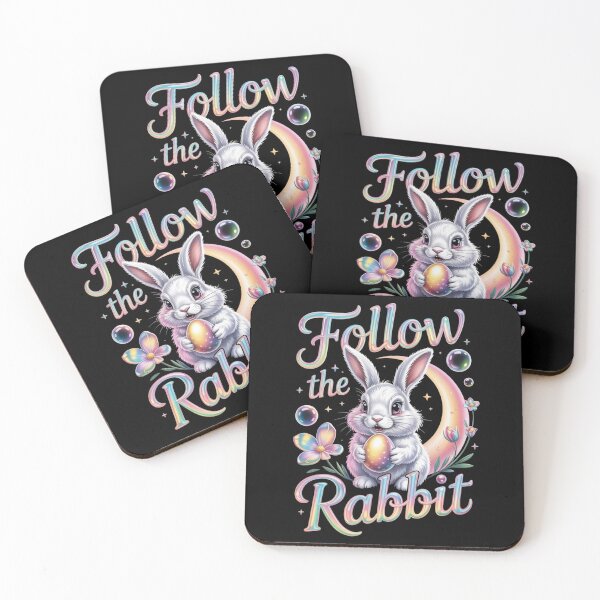 Item preview, Follow the Rabbit – Holographic Easter Bunny Tee V3 designed and sold by DarylWelsh2024.