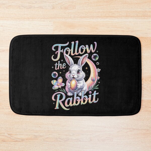 Item preview, Follow the Rabbit – Holographic Easter Bunny Tee V3 designed and sold by DarylWelsh2024.