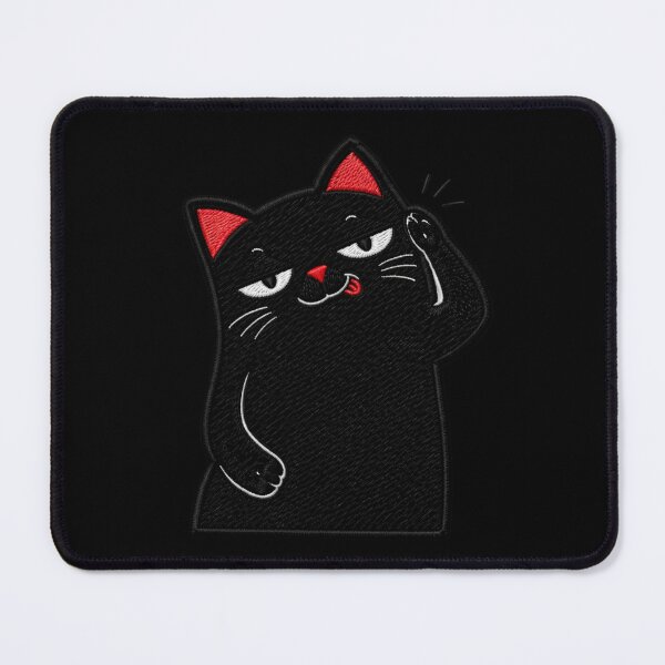 Item preview, Sarcastic Black Cat Listening Meme Funny Lazy Mood Cute designed and sold by ColorSplash123.
