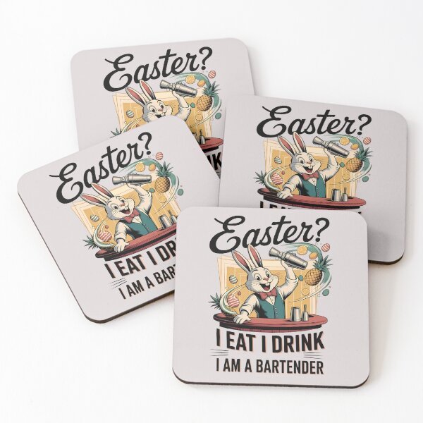 Item preview, Funny Easter Bunny Cocktail Design designed and sold by Art-Arcade6.