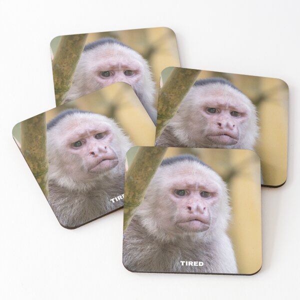 Item preview, Tired Monkey – Relatable Exhausted Mood Funny Animal Meme designed and sold by WildFrameNature.