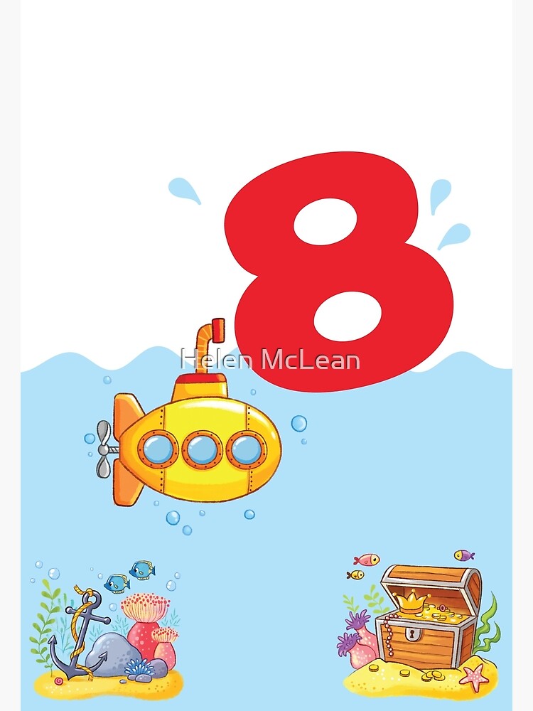 underwater-sea-life-and-submarine-birthday-card-for-8-year-old-photographic-print-for-sale-by