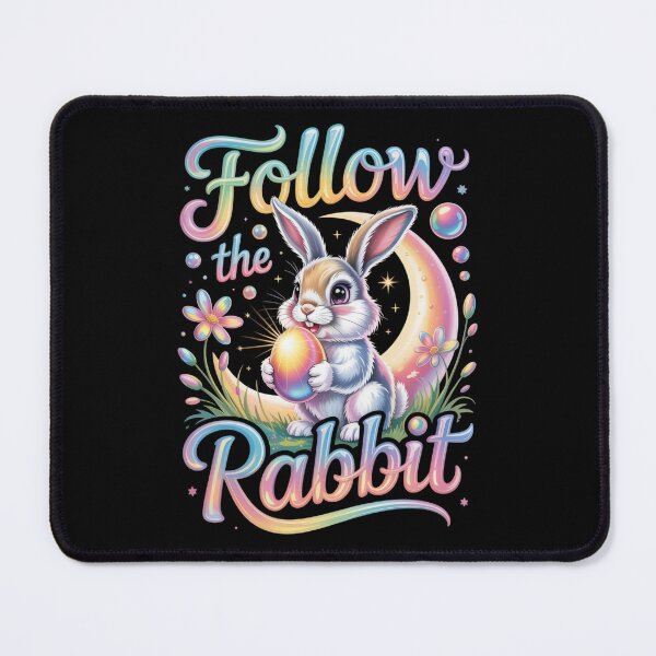 Item preview, Follow the Rabbit – Holographic Easter Bunny Tee V7 designed and sold by DarylWelsh2024.