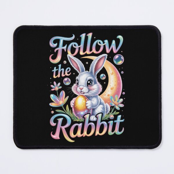 Item preview, Follow the Rabbit – Holographic Easter Bunny Tee V8 designed and sold by DarylWelsh2024.