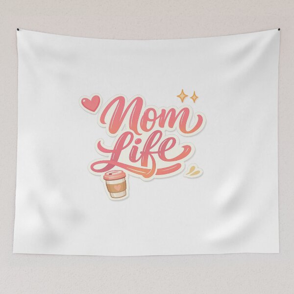 Item preview, Mom Life Sticker - Pastel Brush Script with Coffee, Heart & Sparkle Icons designed and sold by MKreative Studio.