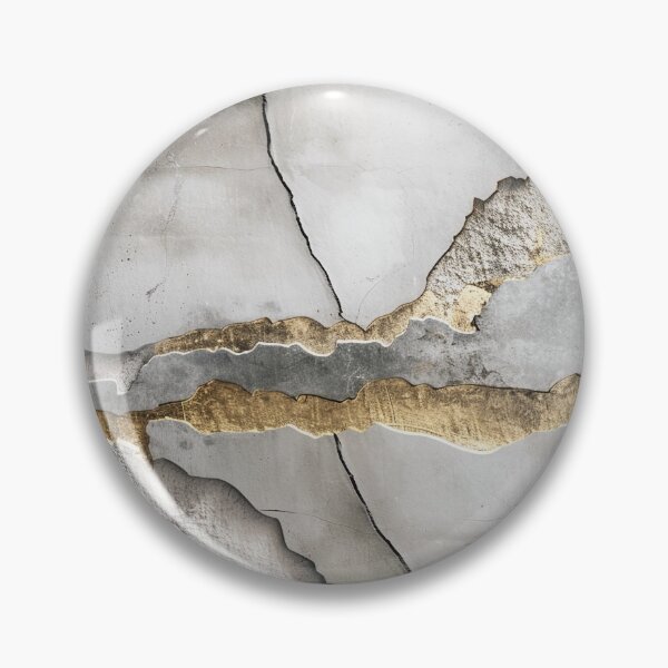 Item preview, Golden Cracks Concrete Texture – Modern Wall Art in Grey & Gold designed and sold by CosmicGlyph.
