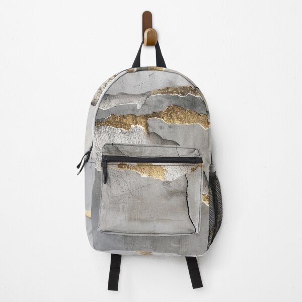 Item preview, Golden Cracks Concrete Texture – Modern Wall Art in Grey & Gold designed and sold by CosmicGlyph.