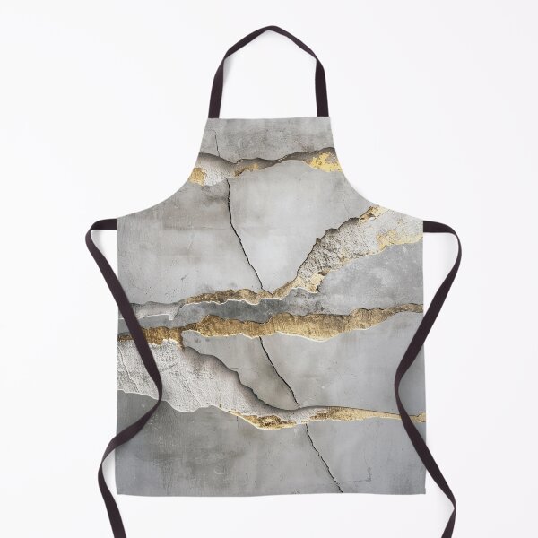 Item preview, Golden Cracks Concrete Texture – Modern Wall Art in Grey & Gold designed and sold by CosmicGlyph.