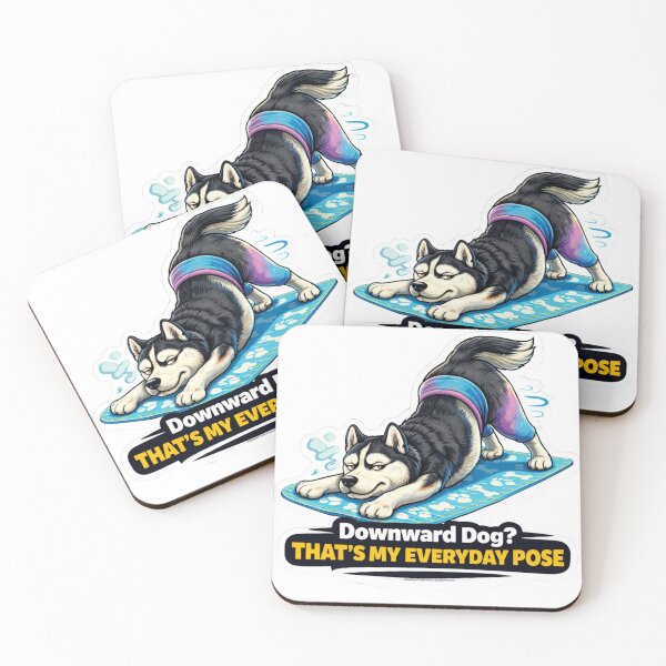 Item preview, Husky Yoga Downward Dog - That’s My Everyday Pose Sticker designed and sold by Gentlestate.