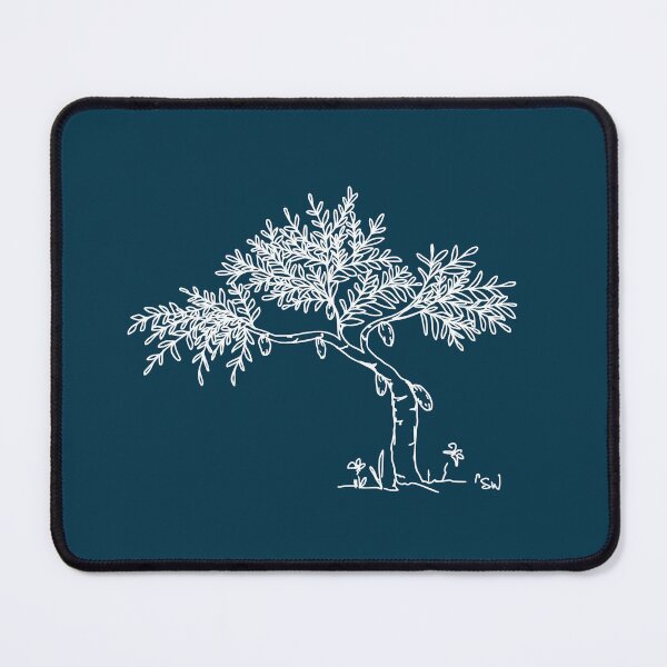 Item preview, Cacao Tree, Line Drawing Symmetric Minimalist Aesthetic Natural Design Midnight Blue designed and sold by SWSandraWechner.