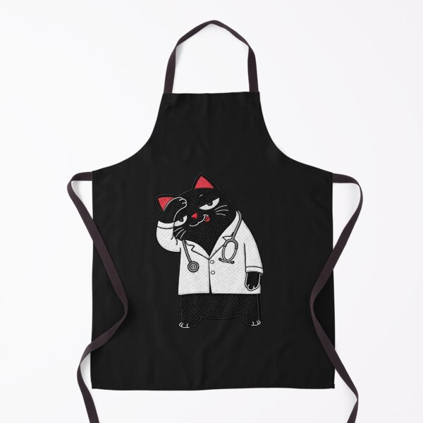 Item preview, Tired Doctor black Cat Meme Funny Burnout Medical Humor Cute designed and sold by ColorSplash123.
