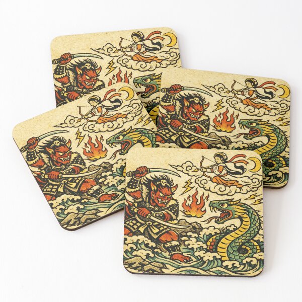 Item preview, Mythic Warrior Battling Sea Serpent designed and sold by lunestabloom.
