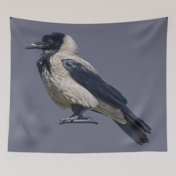 Item preview, Two-Tone Sentinel Black Hooded Crow designed and sold by taiche.
