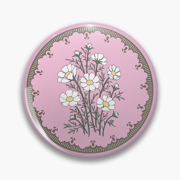 Item preview, Hand-Drawn Cosmos Floral Circle Art designed and sold by storieslanguage.