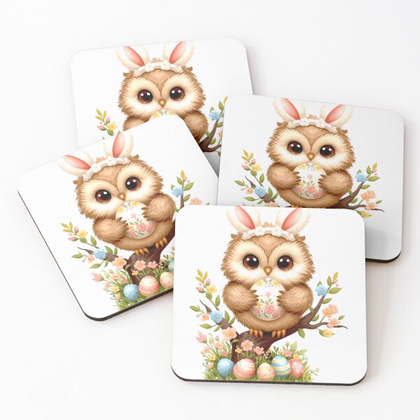 Item preview, Easter Owl with Bunny Ears Holding Egg – Spring Animal Sticker designed and sold by Aileen404.