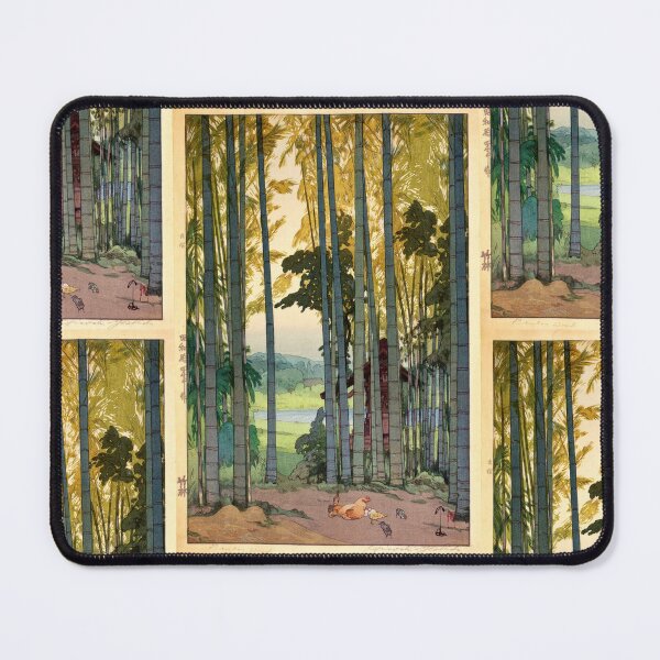 Item preview, Bamboo Wood Print by Hiroshi Yoshida | Japanese Shin-Hanga Art | Serene Bamboo Forest & Chickens | Tranquil Nature Scene designed and sold by artofuniverse.