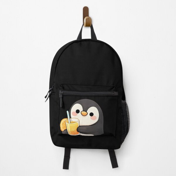 Item preview, Cute Kawaii Penguin Drinking Orange Juice Sticker designed and sold by Trendora90.
