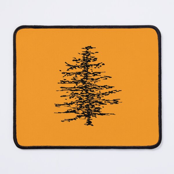 Item preview, Pine Tree, Line Drawing Symmetric Minimalist Aesthetic Natural Design, Yellow Mustard designed and sold by SWSandraWechner.