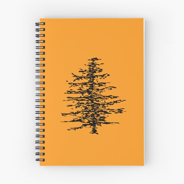Item preview, Pine Tree, Line Drawing Symmetric Minimalist Aesthetic Natural Design, Yellow Mustard  designed and sold by SWSandraWechner.