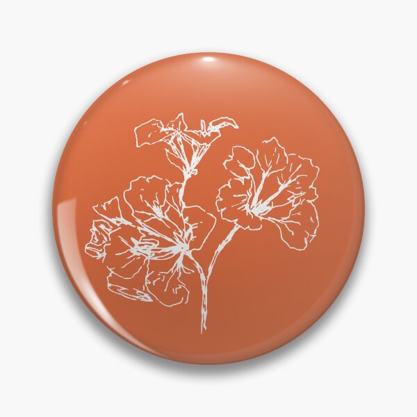 Item preview, Flowers, Line Drawing Symmetric Minimalist Aesthetic Natural Design Orange Coral designed and sold by SWSandraWechner.