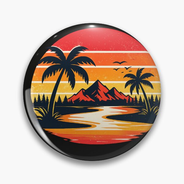 Item preview, Retro Sunset Stripe Design – Vintage 80s Aesthetic Sun Graphic | Minimalist Retro Summer Sticker designed and sold by Emoji Emblems.