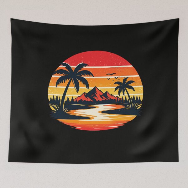 Item preview, Retro Sunset Stripe Design – Vintage 80s Aesthetic Sun Graphic | Minimalist Retro Summer Sticker designed and sold by Emoji Emblems.