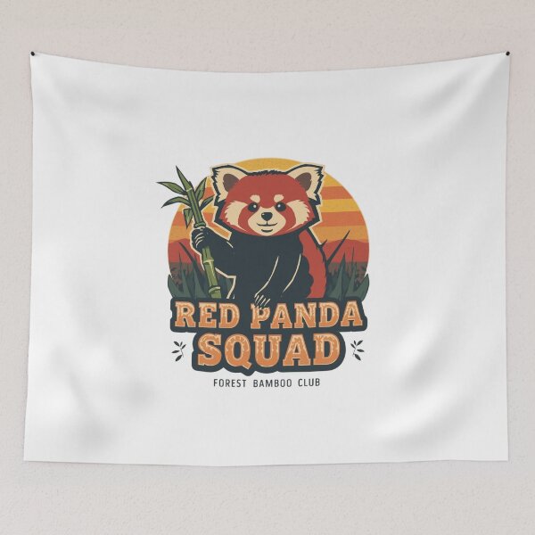 Item preview, Red Panda Squad – Forest Bamboo Club designed and sold by KapiPrint.