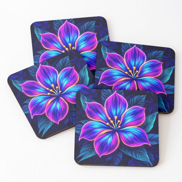 Item preview, Vibrant Neon Bloom:Blue,Purple, and Magenta Flower designed and sold by Siriusvibes.