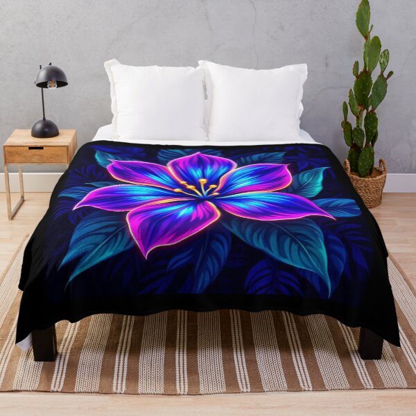 Item preview, Vibrant Neon Bloom:Blue,Purple, and Magenta Flower designed and sold by Siriusvibes.