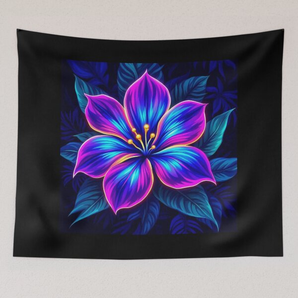Item preview, Vibrant Neon Bloom:Blue,Purple, and Magenta Flower designed and sold by Siriusvibes.