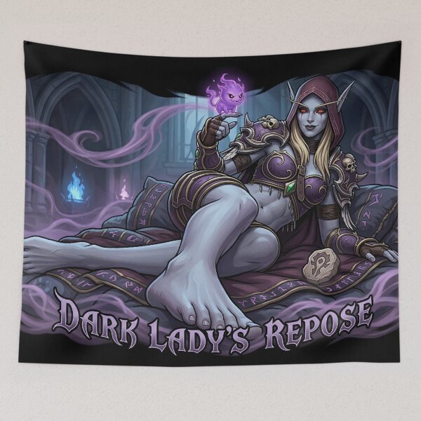 Item preview, Sylvanas Windrunner: Dark Lady's Repose - Intimate Elven Soles designed and sold by InspirAI.