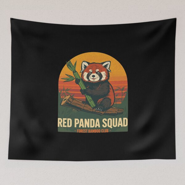 Item preview, Red Panda Squad – Forest Bamboo Club designed and sold by KapiPrint.