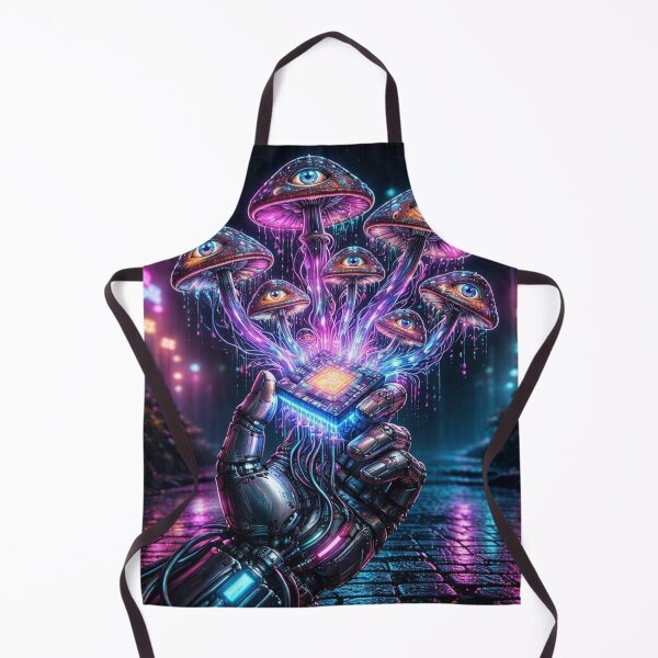 Item preview, Neural Mycelium Breach - The Silicon Overgrowth - Cyberpunk Weirdcore Mushroom Art designed and sold by Neon & Neurosis.