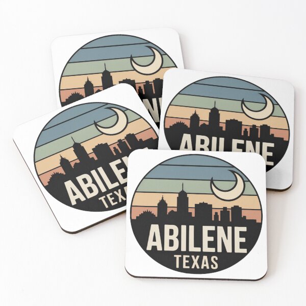Item preview, Abilene Texas: Retro Night Skyline Badge designed and sold by CircinusStore.