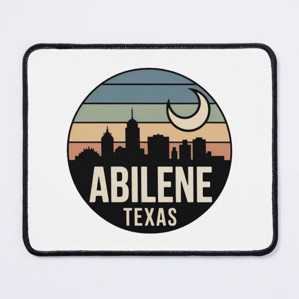 Item preview, Abilene Texas: Retro Night Skyline Badge designed and sold by CircinusStore.