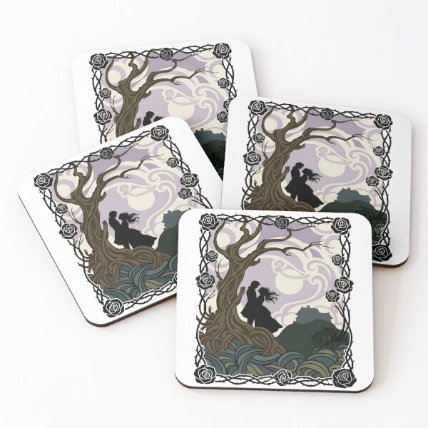 Item preview, Wuthering Heights Emily Bronte Silhouette Romantic Floral Art designed and sold by Fenay Designs.