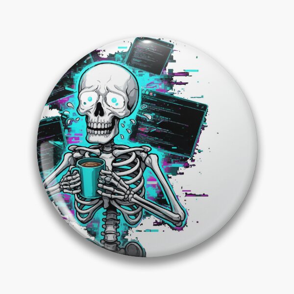 Artikelvorschau, Overthinking.exe läuft immer noch – Lustiges Skelett-Shirt – Humorvolles Design gegen Angstzustände entworfen und verkauft von Bad7Wear.