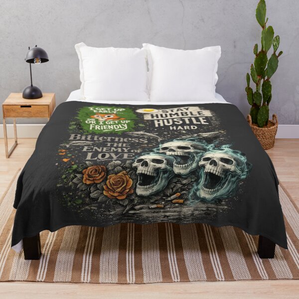 Item preview, Stay Humble Hustle Hard Skull T-Shirts – Dark Quote Art designed and sold by KDesignCrafts.