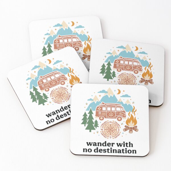 Item preview, Retro Boho Camper Van and Mountains Vector Illustration Wanderlust designed and sold by DiNata.