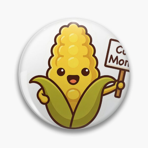 Item preview, Corn character celebrates Happy Corn Month with a joyful pose and cheerful colors in a fun design designed and sold by SpaceartLilu.