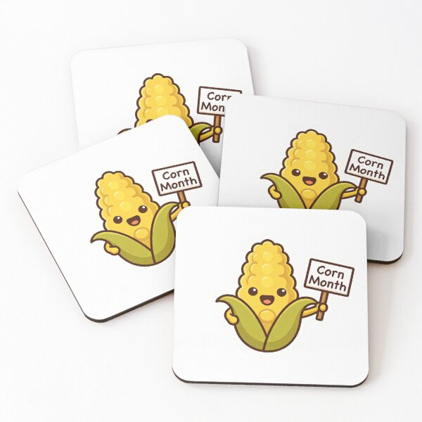 Item preview, Corn character celebrates Happy Corn Month with a joyful pose and cheerful colors in a fun design designed and sold by SpaceartLilu.