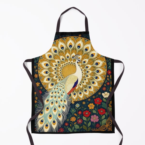 Item preview, White Gold Peacock – Art Nouveau Floral Elegance designed and sold by EmeraldeaArt.