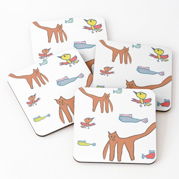 Item preview, Playful Cat & Fish Pattern designed and sold by VitSArt.
