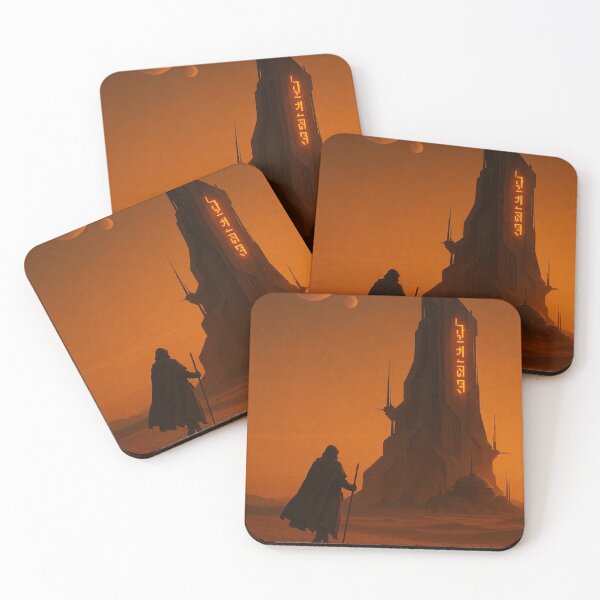 Item preview, Lonely Wanderer Approaching Desert Monolith Fortress designed and sold by NiceArtsPlace.