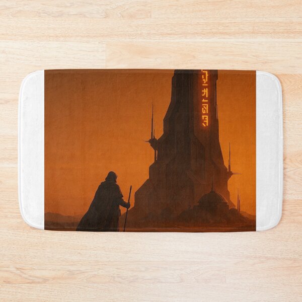 Item preview, Lonely Wanderer Approaching Desert Monolith Fortress designed and sold by NiceArtsPlace.