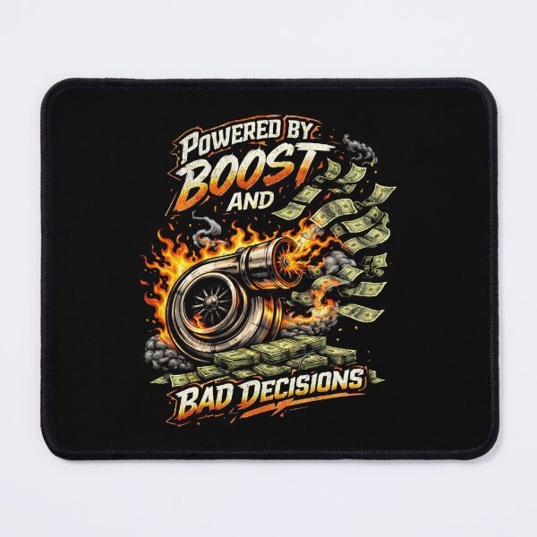Item preview, Powered by Boost and Bad Decisions Turbo Car Enthusiast Funny Racing designed and sold by CarantinedChaos.