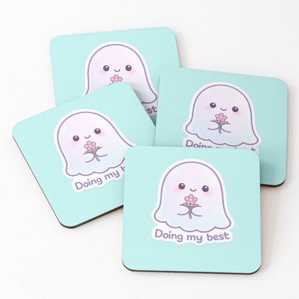 Item preview, Doing My Best Cute Ghost Flower Sticker - Kawaii Aesthetic Ghost designed and sold by irfanshikh.