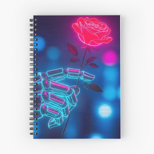 Item preview, Cyberpunk Romance - Neon Robot Hand Holding a Rose designed and sold by powersunlight.