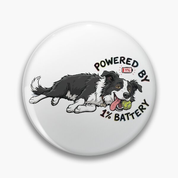 Item preview, Powered By One Percent Battery Funny Border Collie designed and sold by Petzzz.